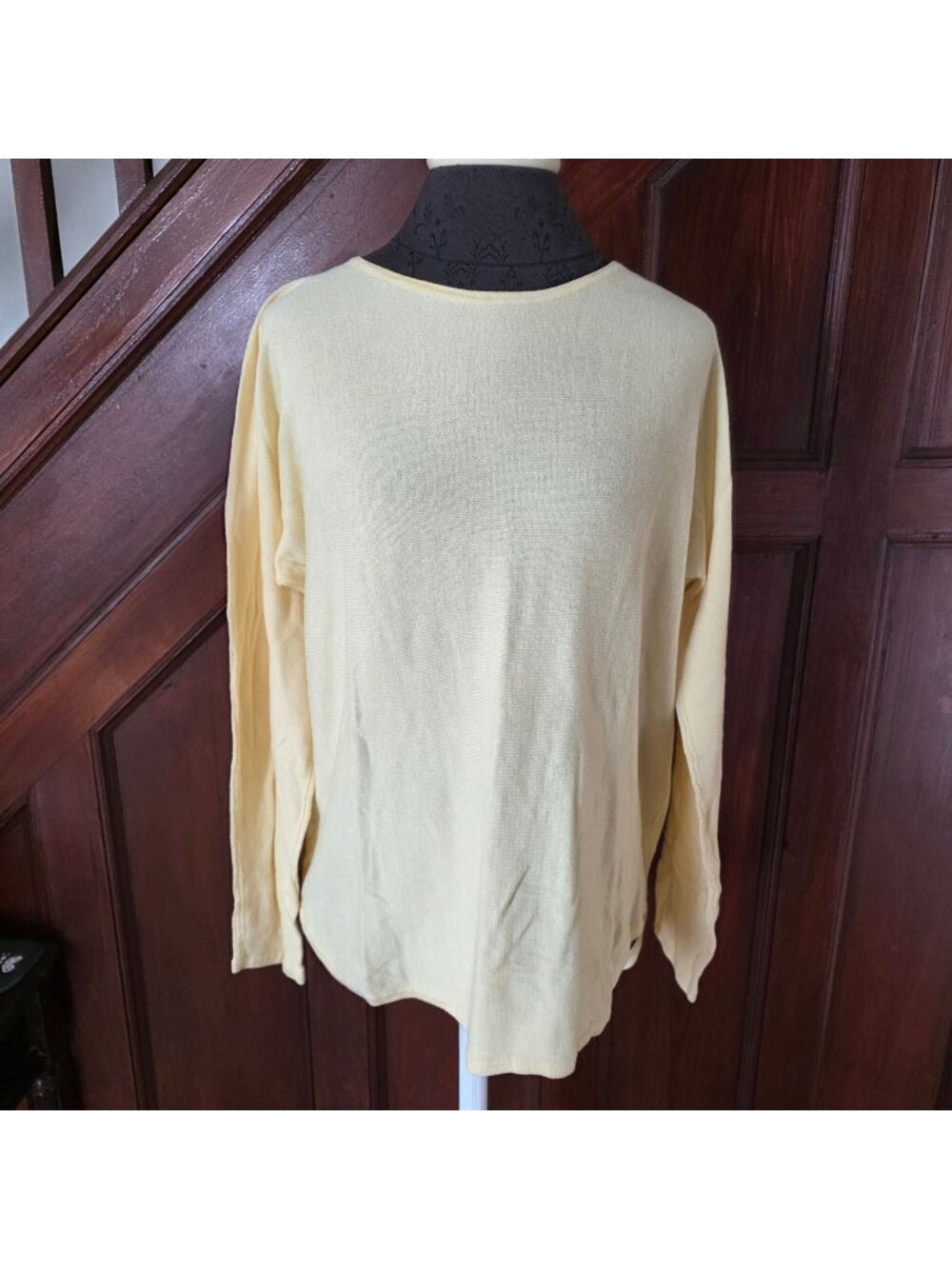 Michael Kors Womens Yellow Long-Sleeve Lightweight Knit Top L/G